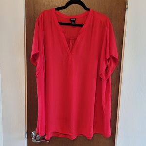 Torrid Size 4 Short Sleeve Flouncy Blouse Fire Engine Red Lightweight
